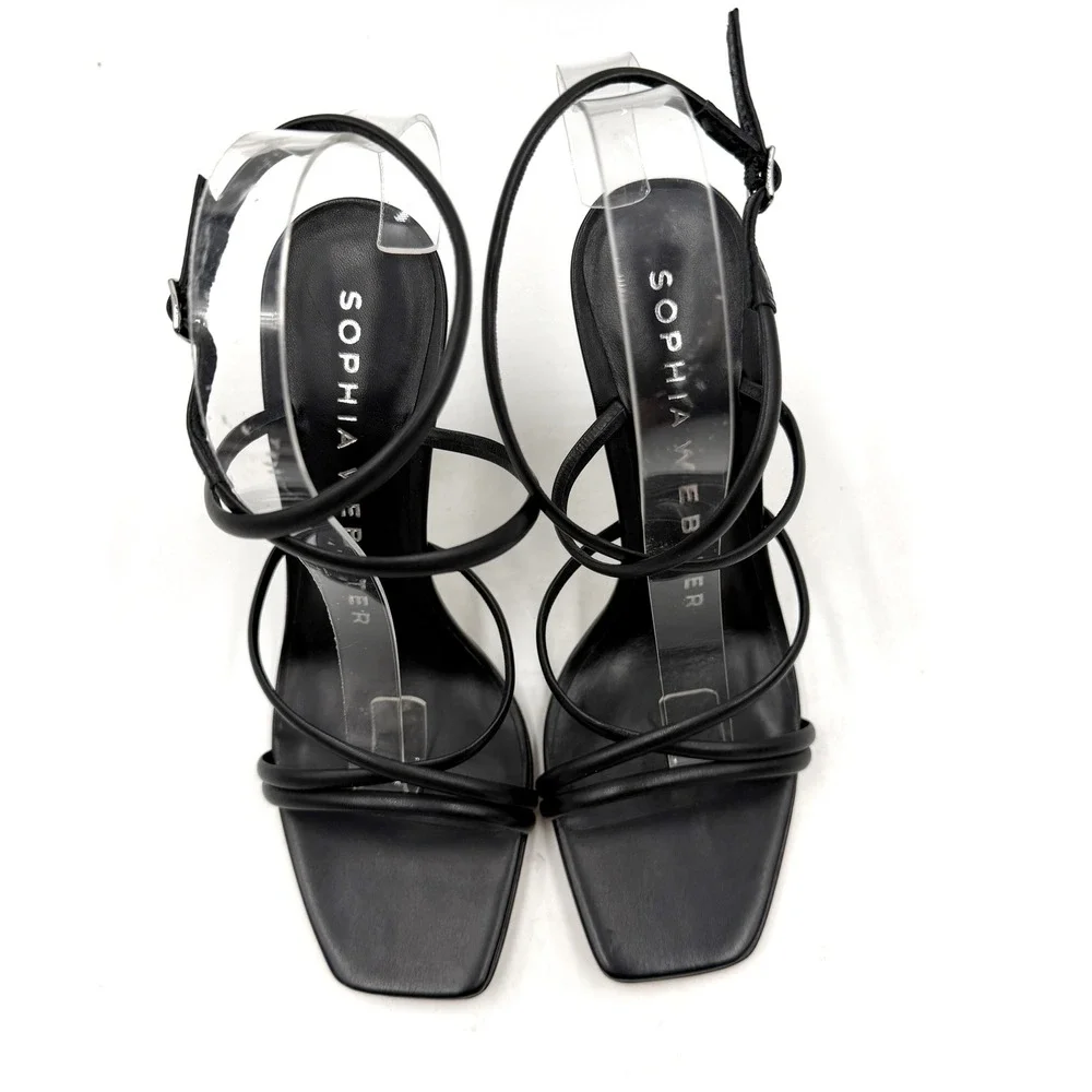Sophia Webster Perla Strappy Sandal Black Pearl Heels Women Sz 39.5 / 9.5